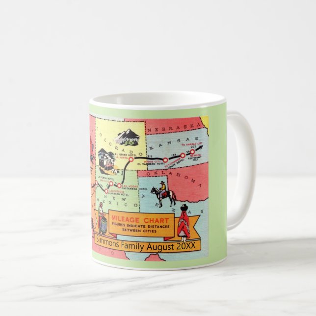 Caneca De Café Western States Map Custom Mug (Frente Esquerda)