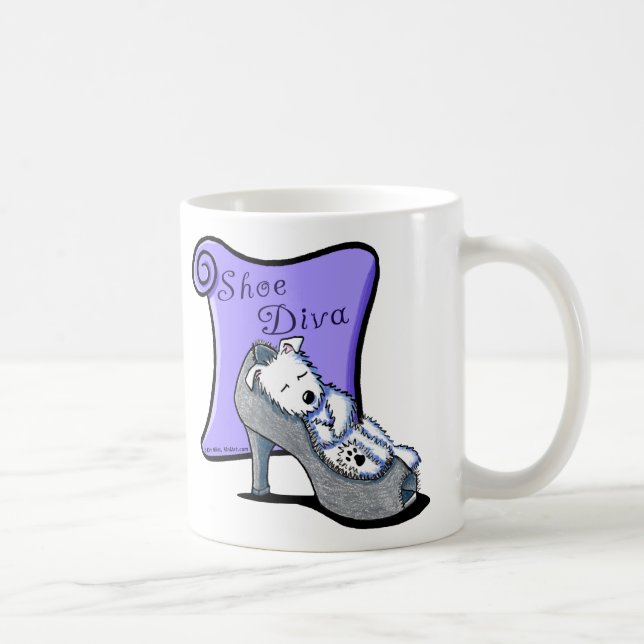 Caneca De Café Westie CALÇADO DIVA Mug (Direita)