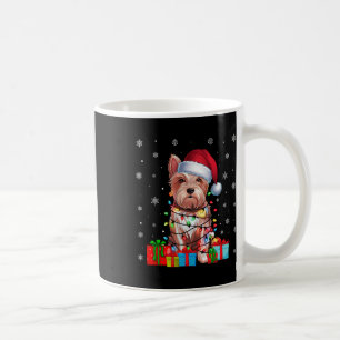 Caneca De Café Westie Dog Ugly Xmas Lights Santa Hat Westie Dog C