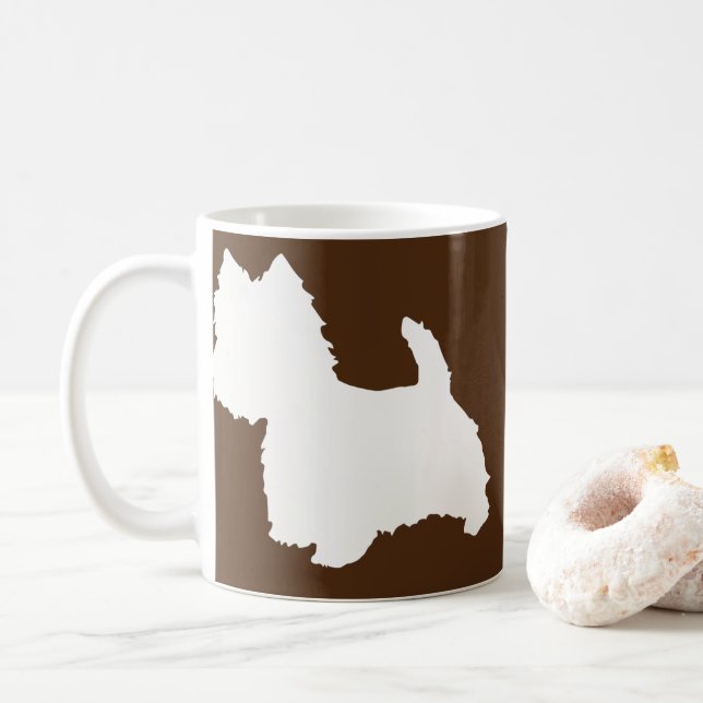 Caneca De Café Westie Dog West Highland White Terrier  (Com Donut)