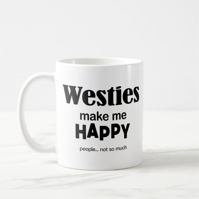 Caneca De Café Westies Me Faz Feliz (Esquerda)
