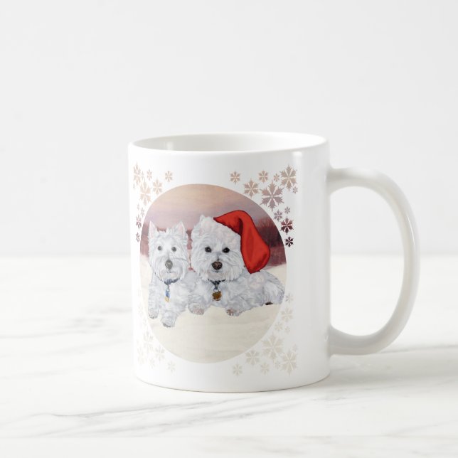 Caneca De Café Westies no Inverno (Direita)