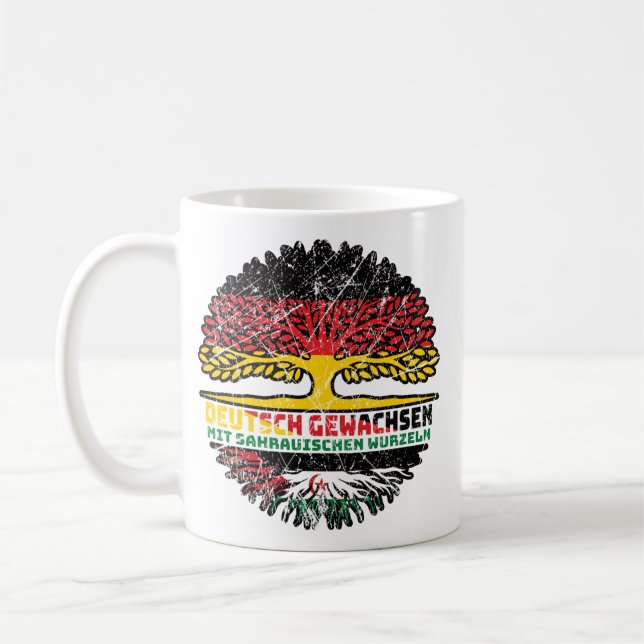 Caneca De Café Westsahara Sahaurisch Deutsch Alemanha Baum (Esquerda)