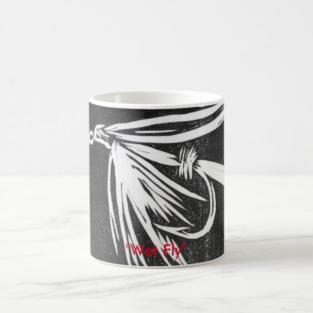 Caneca De Café "Wet Fly on Black" Clássico Trout Fly Mug (Centro)