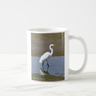 Caneca De Café Wetlands Egret Digital Watercolor
