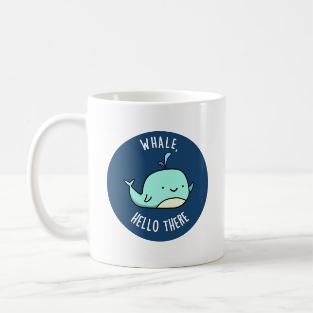 Caneca De Café Whale Hello Ali Engraçado Whale Pun (Esquerda)