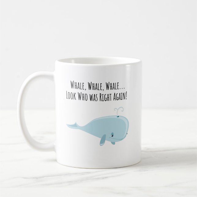 Caneca De Café Whale Pun - Mug - Mug Personalizado - Cerâmica (Esquerda)