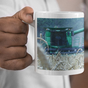 Caneca De Café Wheat Harvest Farming Combine Rural