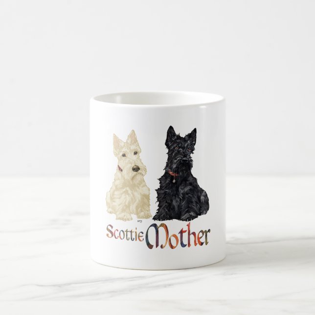 Caneca De Café Wheaten & Black Scotties Dia das Mães (Centro)