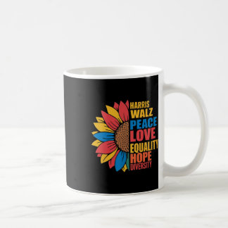 Caneca De Café Wheimer Peace Love Equal Hope Diversity Sunflow