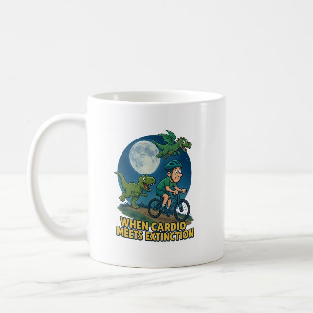 Caneca De Café When Cardio Meets Extinction – Funny Dinosaur (Esquerda)
