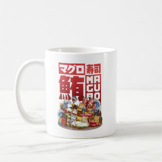 Caneca De Café Whimsic Cat Maguro Tuna Sushi Workshop