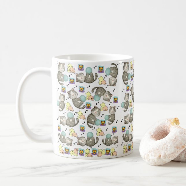 Caneca De Café Whimsic Cats Mug (Com Donut)