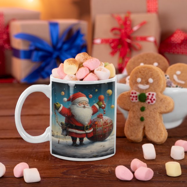 Caneca De Café Whimsic Santa Claus 3 Mug (Whimsical Surrealist Santa Claus 3 Mug
)