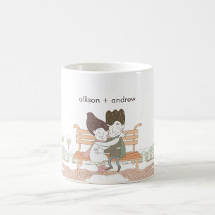 Caneca De Café Whimsic Winter Lovebird Mug