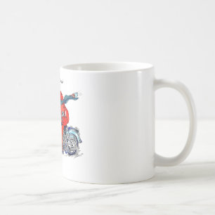 Caneca De Café Whimsical Alaska King Crab em motocicleta Mug