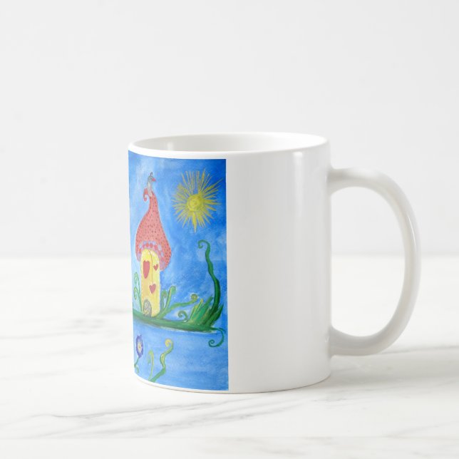 Caneca De Café Whimsical Child Illustration Classic White Mug (Direita)