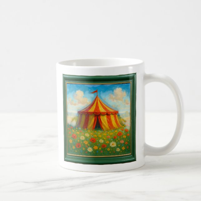 Caneca De Café Whimsical Circus Tent Mug (Direita)