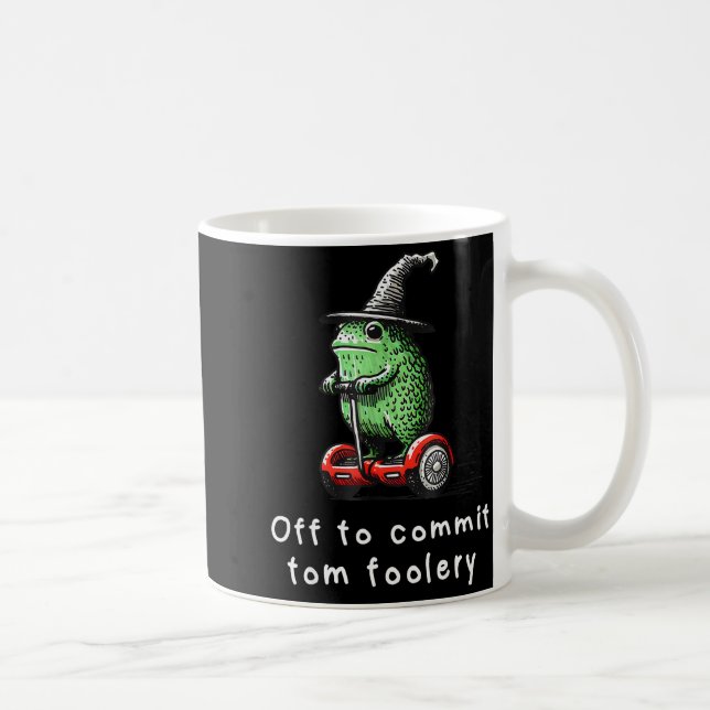 Caneca De Café Whimsical Frog Wizard Off To Commit Tom Foolery Fr (Direita)
