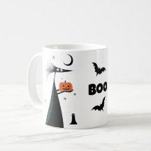 Whimsical Halloween 'BOO!' com caráter assustador