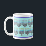 Caneca De Café Whimsical Menorah<br><div class="desc">Esta Coffee Menorah Whimsical Mug com um toque festivo nos seus encontros de Hanukkah. Seria uma bela nave de presentes para as guloseimas de Chanucá. Faz parte da minha Coleção de Menorah Chanucá.</div>