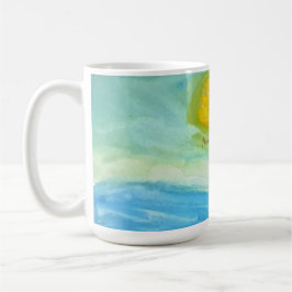 Caneca De Café Whimsical Naive Art Sun Landscape