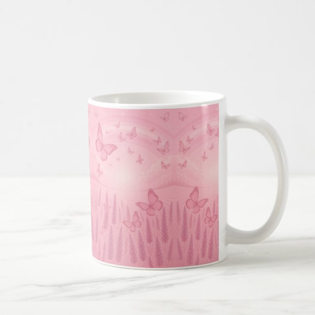 Caneca De Café Whimsical Pastel Butterfly Sunrise Mug (Direita)