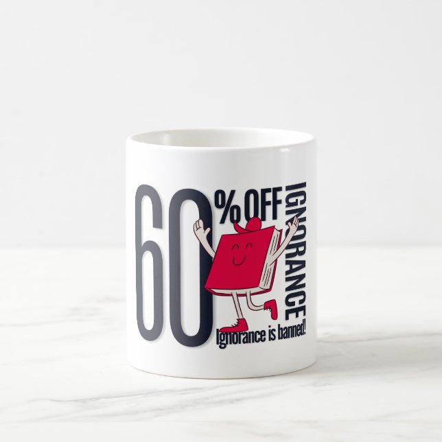 Caneca De Café Whimsical Red Book Character Ignorance Banned Moti (Centro)