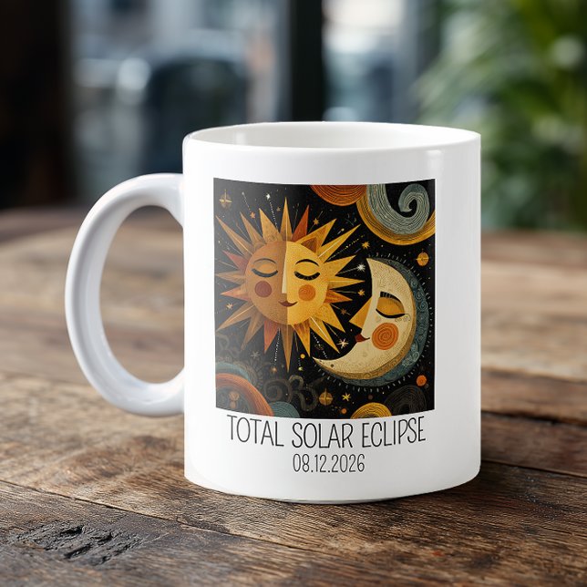 Caneca De Café Whimsical Solar Eclipse (Custom Eclipse Coffee Mug)