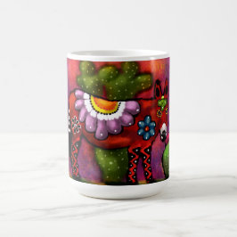 Caneca De Café Whimsical Southwest Floral Talavera-Style Donkey