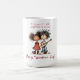 Caneca De Café Whimsical Valentine Kids Illustration 