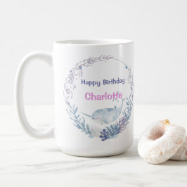 Caneca De Café Whimsical Watercolor Narwhal fish  Unicorn of the 