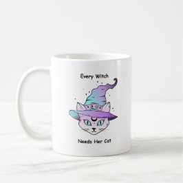 Caneca De Café Whimsical Witch Cat