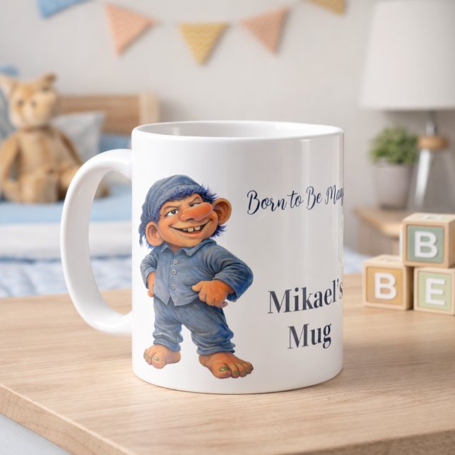 Caneca De Café Whimsical Woodland Troll Find Your Magic Gift (Criador carregado)