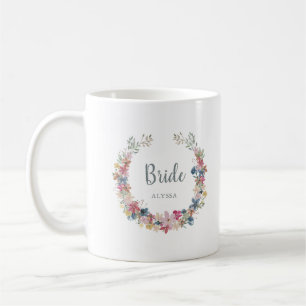 Caneca De Café Whimsical Wreath Noiva