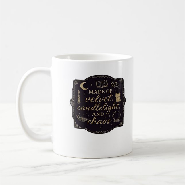 Caneca De Café Whimsigoth Fantasy Mystical Forests, Luas e Magia (Esquerda)