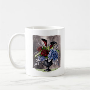 Caneca De Café Whimsigothic - Vase Floral Gótica, Ácido Esético