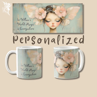 Caneca De Café Whimsso Floral Fairy Butterfly Wings Denominação P