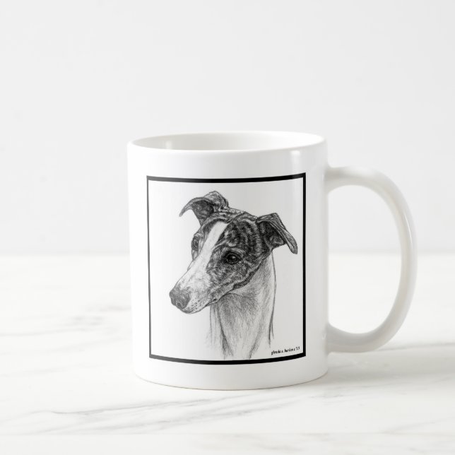 Caneca De Café Whippet Dog Art de Glenda S. Harlan (Direita)