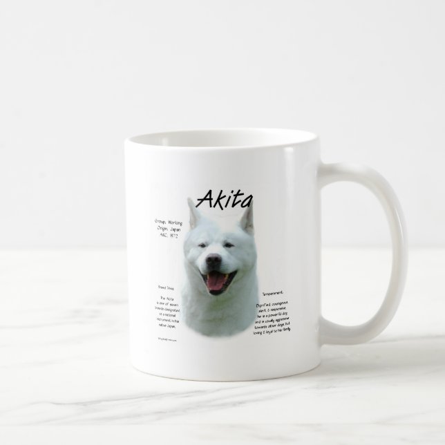 Caneca De Café White Akita (Direita)