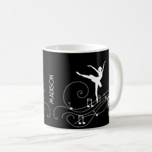 Caneca De Café White Ballerina e notas de música