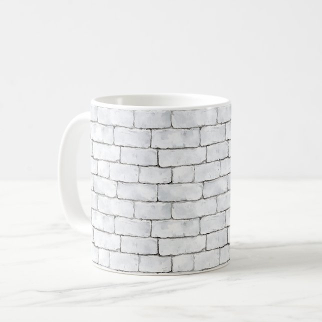 Caneca De Café White Bricks (Frente Esquerda)