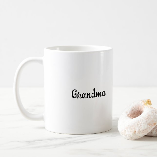 Caneca De Café White Classic Grandma Script Mug (Com Donut)