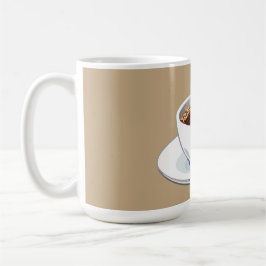 Caneca De Café White coffee cup on a saucer filled with coffee