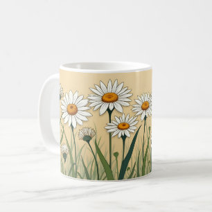 Caneca De Café White Daisy Meadow