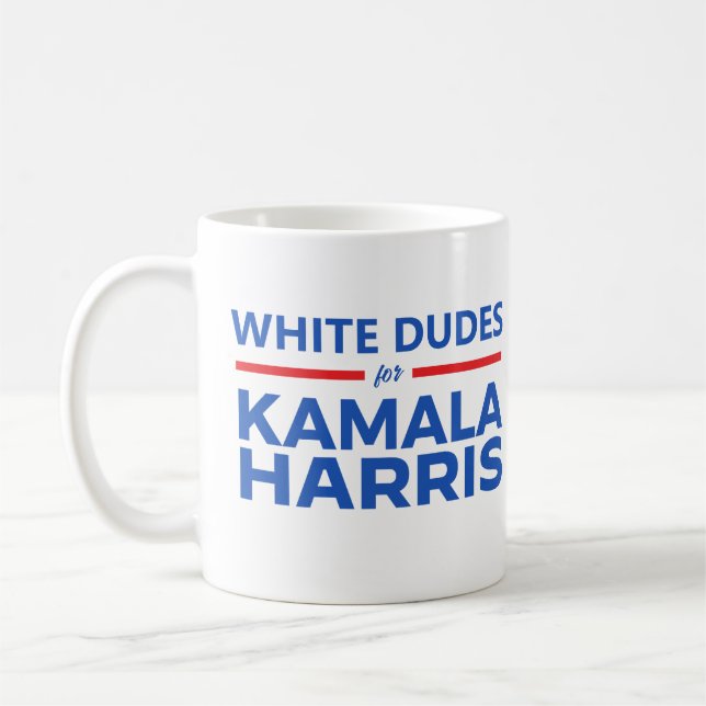 Caneca De Café White Dudes para Kamala Harris (Esquerda)