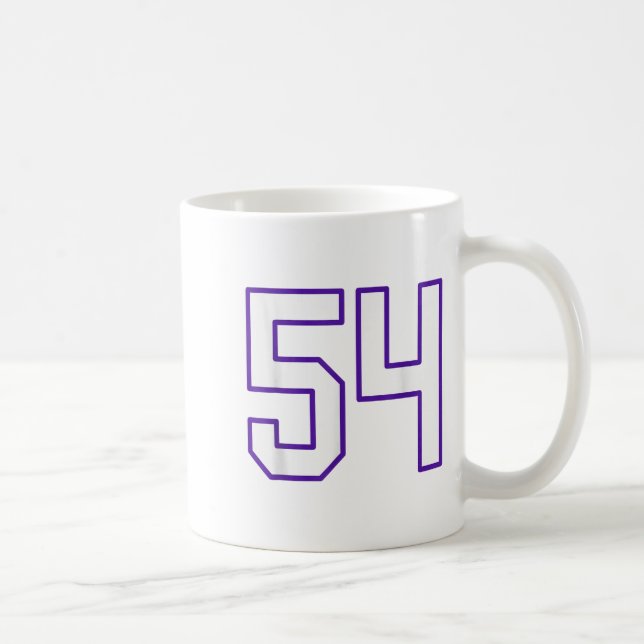 Caneca De Café White E Purple Número 54 Jersey Player Uniforme # (Direita)
