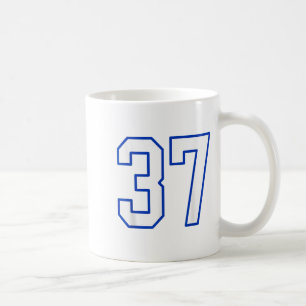 Caneca De Café White E Royal Blue Number 37 Jersey Player Unifo