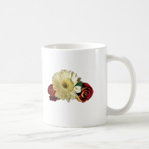 Caneca De Café White Gerbera Daisy com Rosebuds