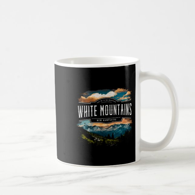 Caneca De Café White Mountains New Hampshire Hiking Outdoors Vint (Direita)